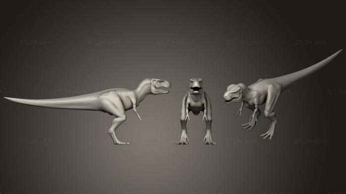 Статуэтки животных (Анимированный Тираннозавр, STKJ_1650) 3D модель для ЧПУ станка